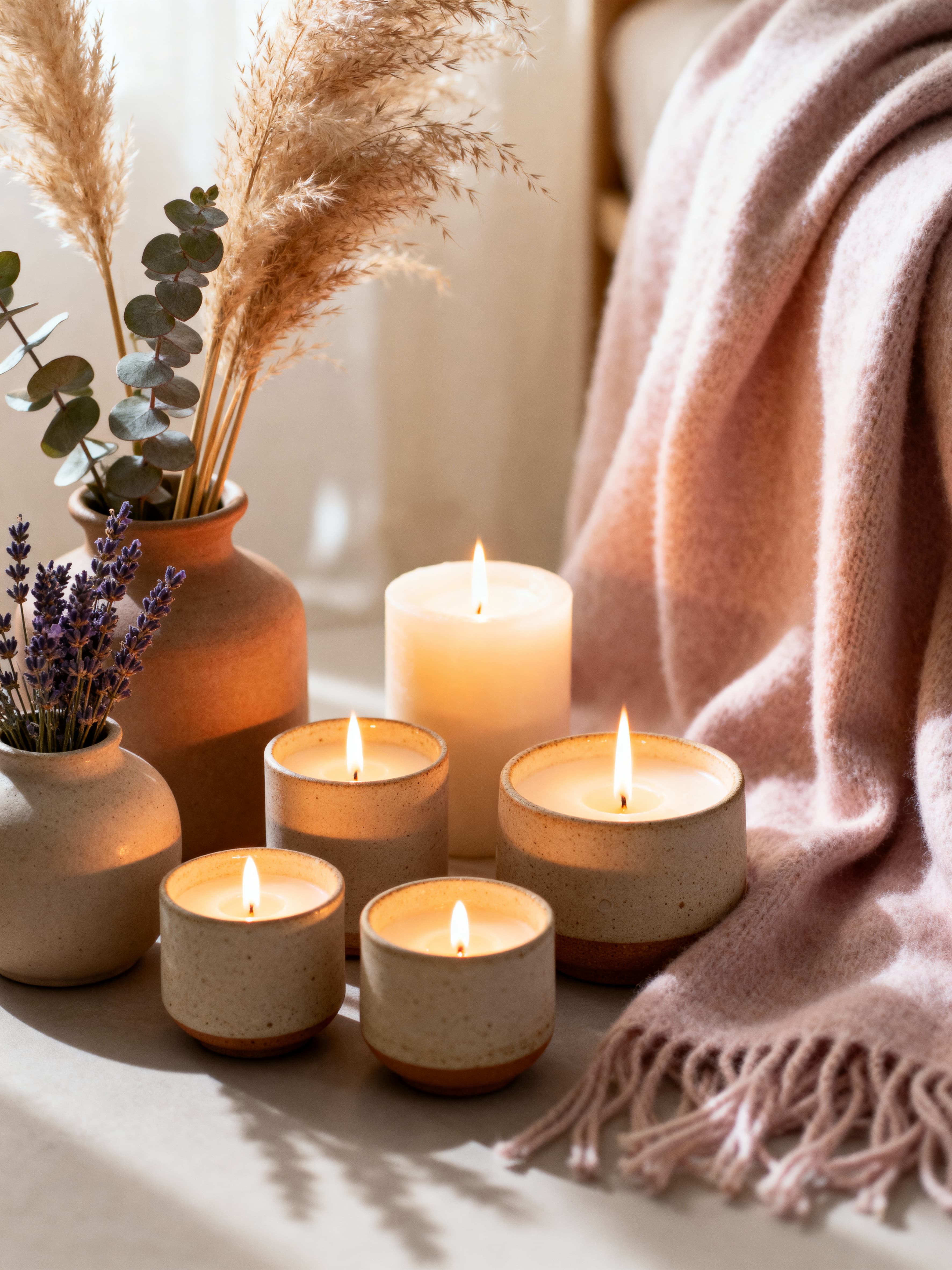 Spa ambiance with candles